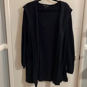 Barefoot Dreams CozyLite Hooded Cardigan in Black